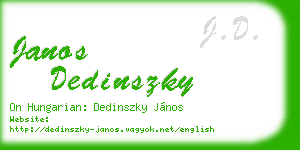 janos dedinszky business card